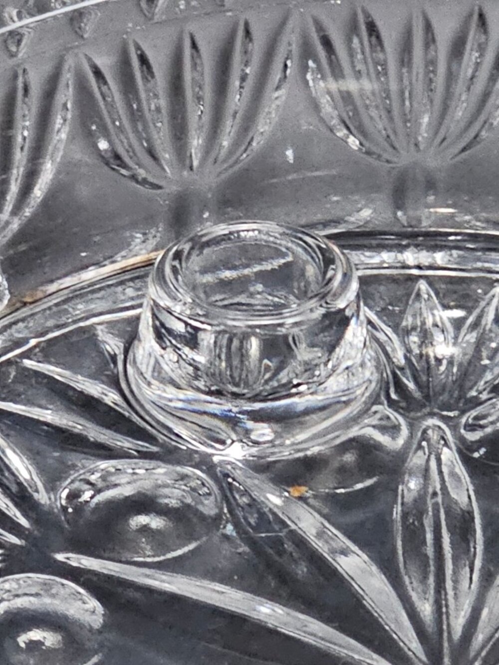 Vintage Princess House Candle Bowl Crystal Centerpiece Fostoria 3 Taper Holder - Picture 4 of 6
